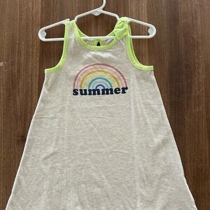 GAP Kids Cream Tank Top with Rainbow and Neon Accents